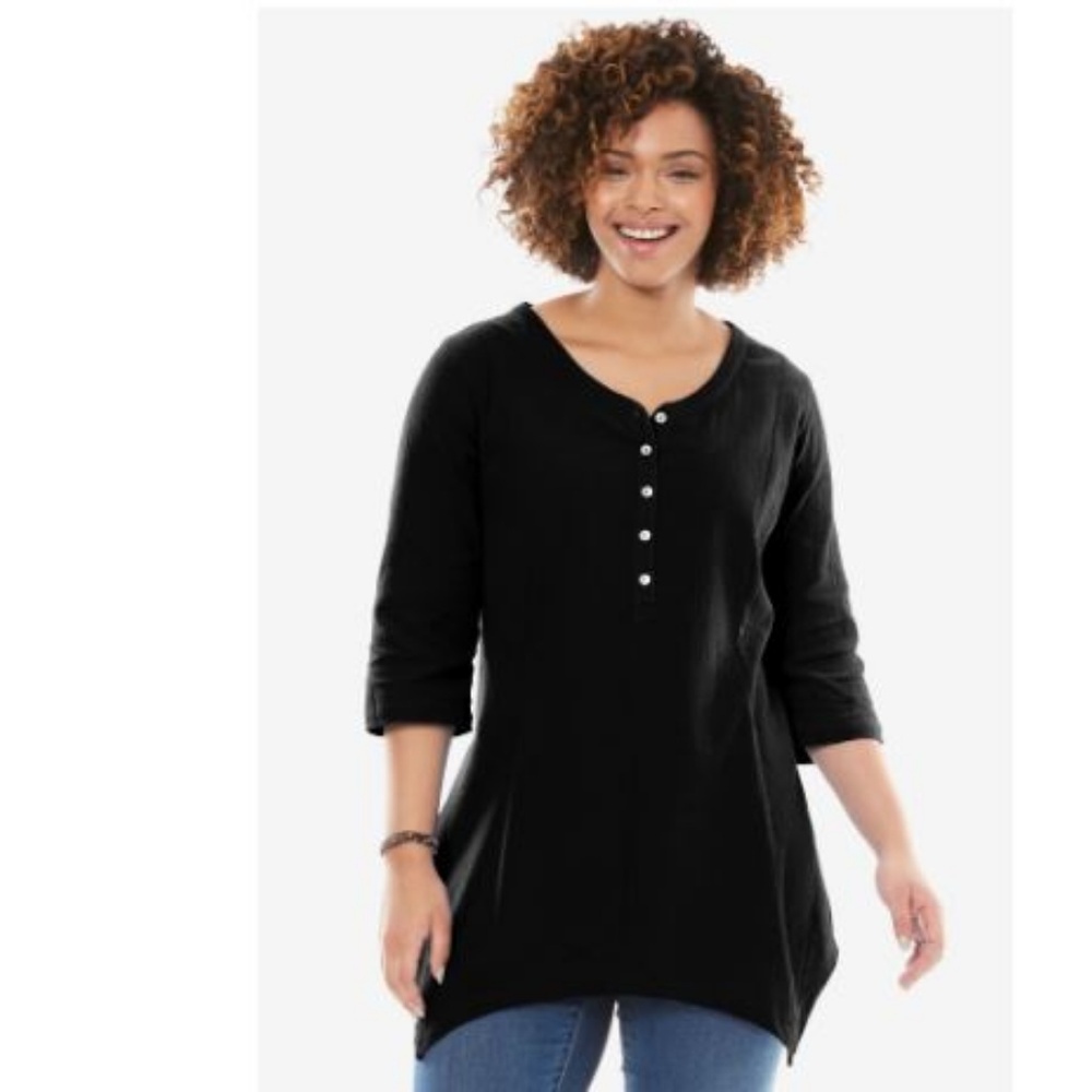 NWT cotton gauze tunic 3/4 sleeves